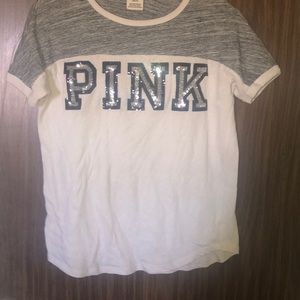White and grey shirt with bling